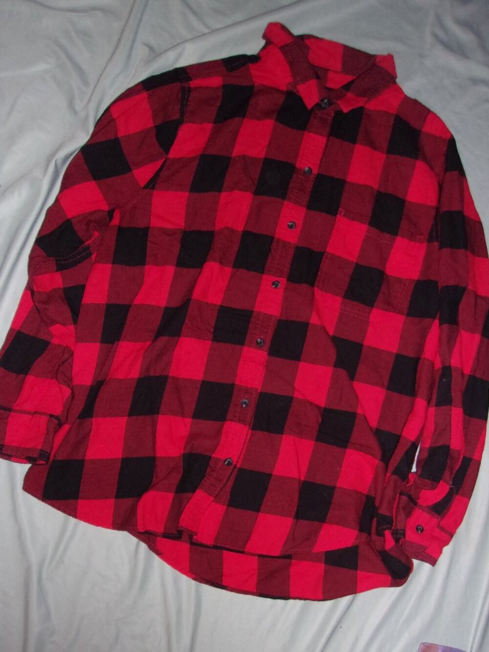size xxl extra large womens plaid shirt red black 2x flannel button up